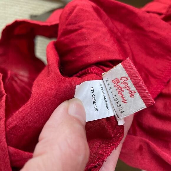Vintage Y2K Apple Bottoms Red Satin Romper Removable Straps M - Picture 15 of 15